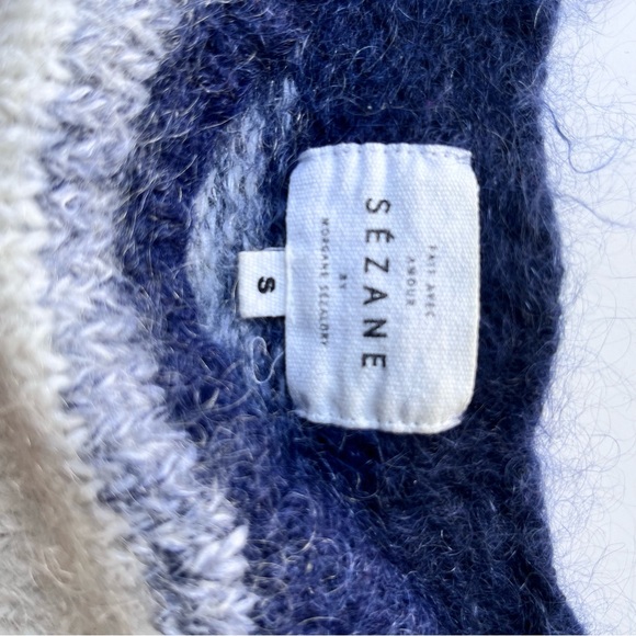 🇫🇷 SEZANE mohair crop sweater size S - Picture 10 of 12